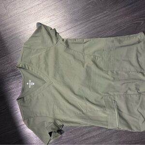 Med Couture Sage Green Scrub Top